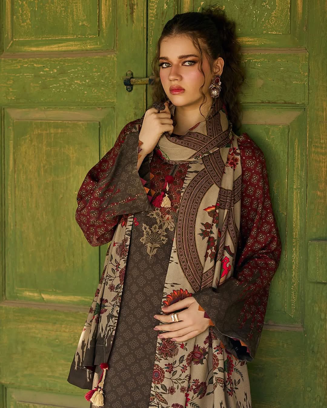 Charizma gray drak Printed   Stitched 3PCS   vol   #5