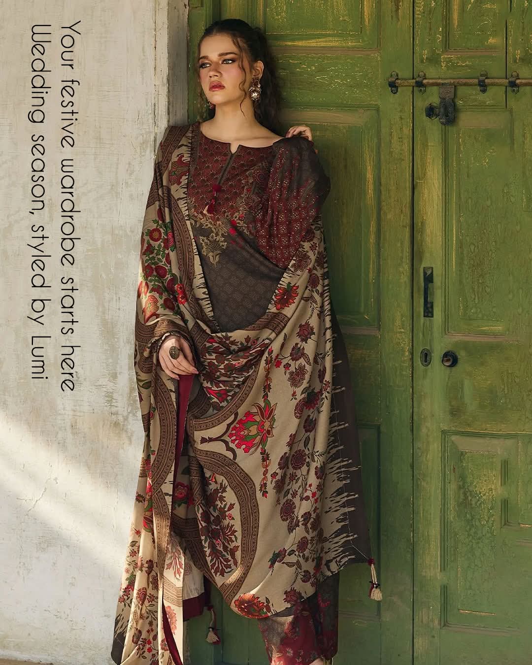 Charizma gray drak Printed   Stitched 3PCS   vol   #5