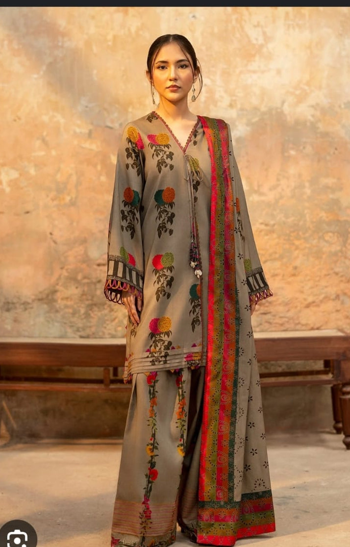 uzwa Printed Stitched 3PCS  vol  #6