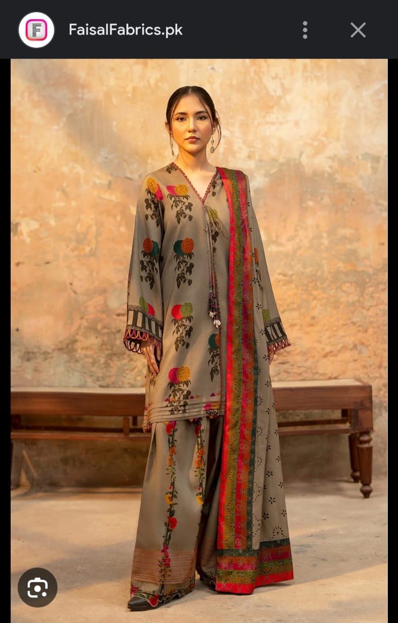 uzwa Printed Stitched 3PCS  vol  #6